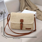 Borsa Annalise – Borsa a spalla in paglia intrecciata stile vintage per l'estate