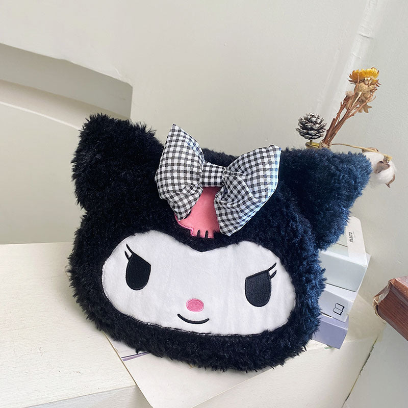 Borsa peluche con orecchie applicate