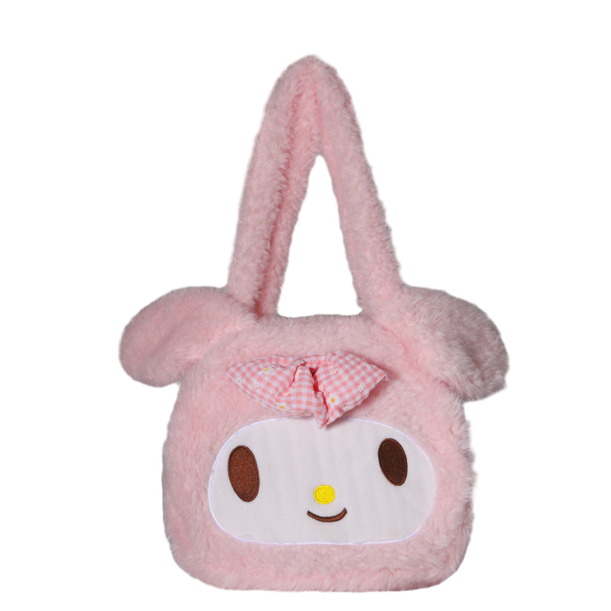 Borsa peluche con orecchie applicate