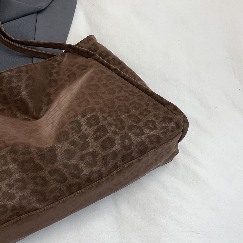 Borsa tote a spalla in camoscio testurizzato