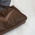 Borsa tote a spalla in camoscio testurizzato