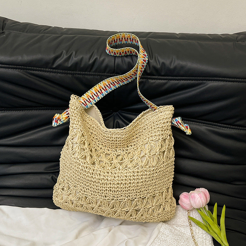 Borsa tote boho all'uncinetto fatta a mano