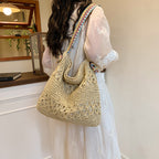 Borsa tote boho all'uncinetto fatta a mano