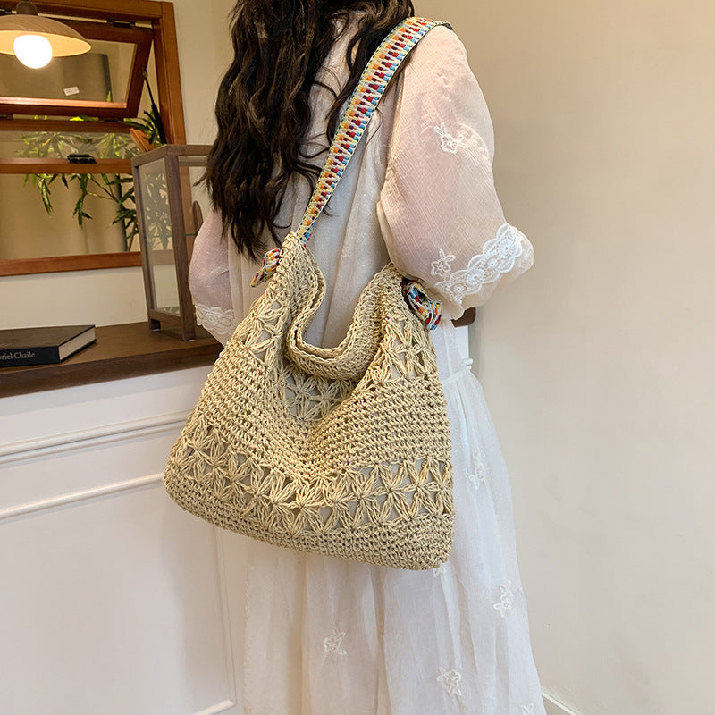 Borsa tote boho all'uncinetto fatta a mano