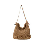 Borsa tote boho all'uncinetto fatta a mano