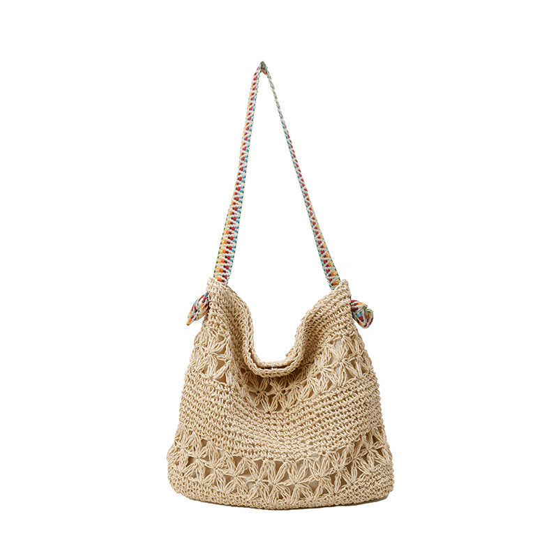 Borsa tote boho all'uncinetto fatta a mano