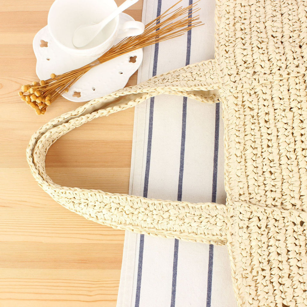 Borsa tote capiente in materiale naturale fatto a mano