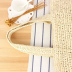 Borsa tote capiente in materiale naturale fatto a mano