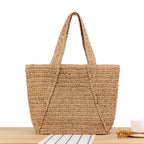 Borsa tote capiente in materiale naturale fatto a mano