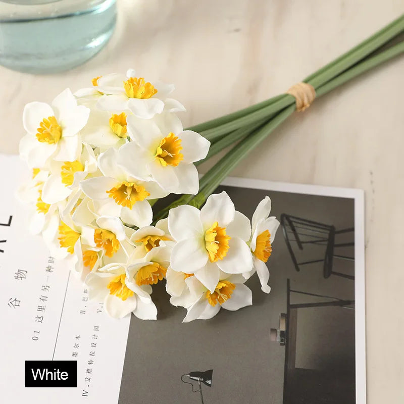 Bouquet di narcisi artificiali in seta – 6 pezzi