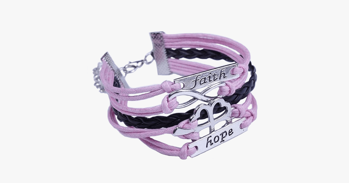 Bracciale Infinity con quadrifoglio Faith Hope