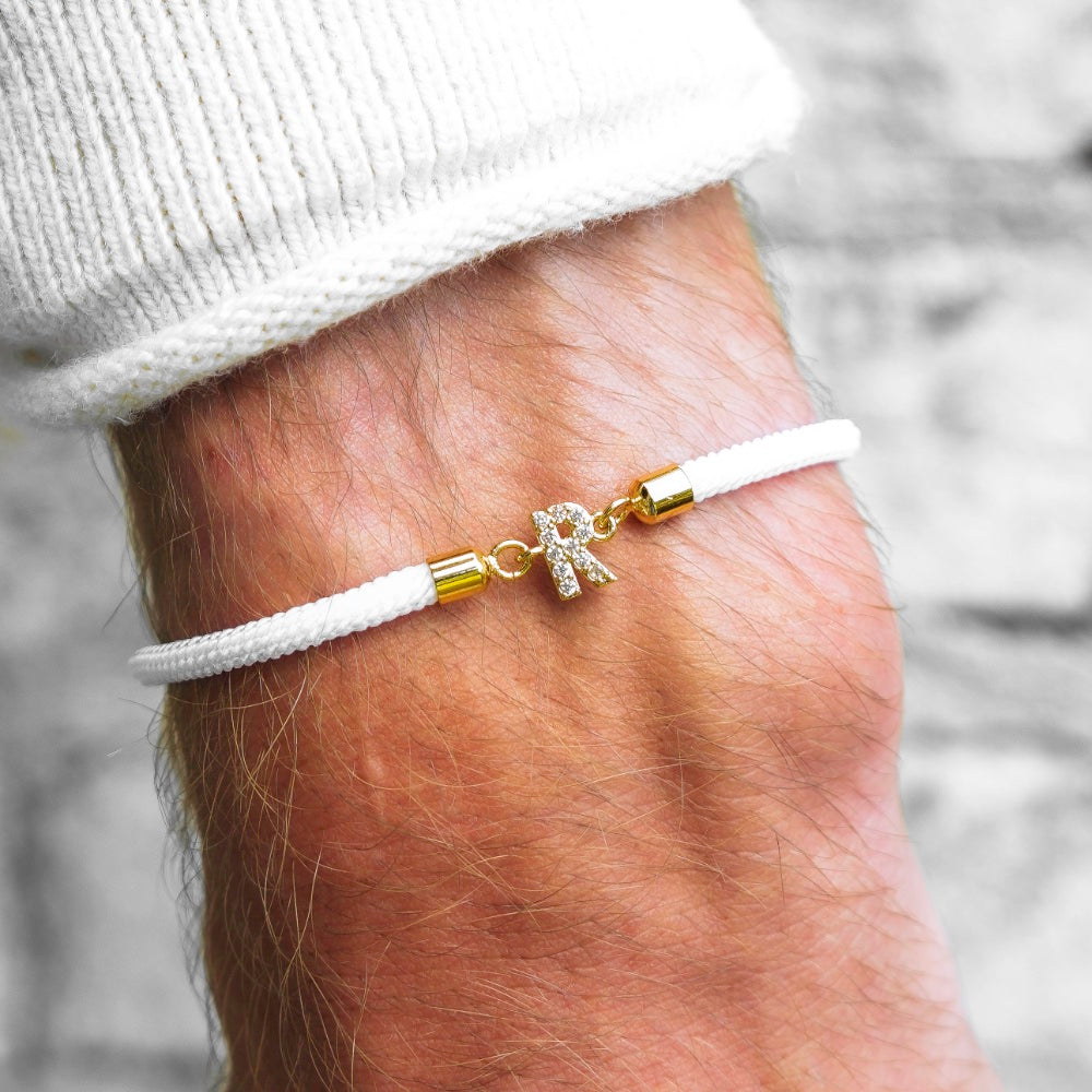 Bracciale regolabile con iniziale personalizzata