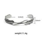 Bracciale regolabile con piume argentate
