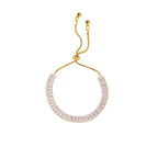 Bracciale tennis regolabile con cristalli baguette