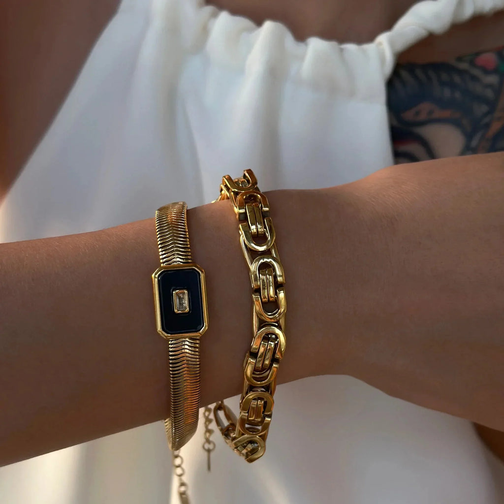 Bracciali a catena grossa e spina di pesce