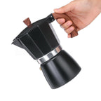 Caffettiera moka in alluminio con manico lungo