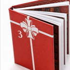 Calendario dell'Avvento natalizio con miniature di libri Storybook