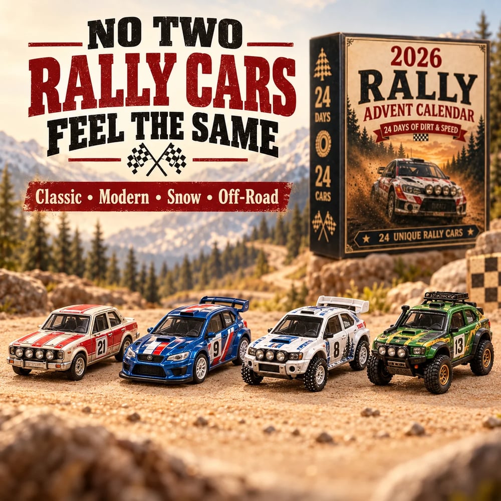 Calendario dell'Avvento Rally 2026 – 24 giorni di auto da rally da collezionare
