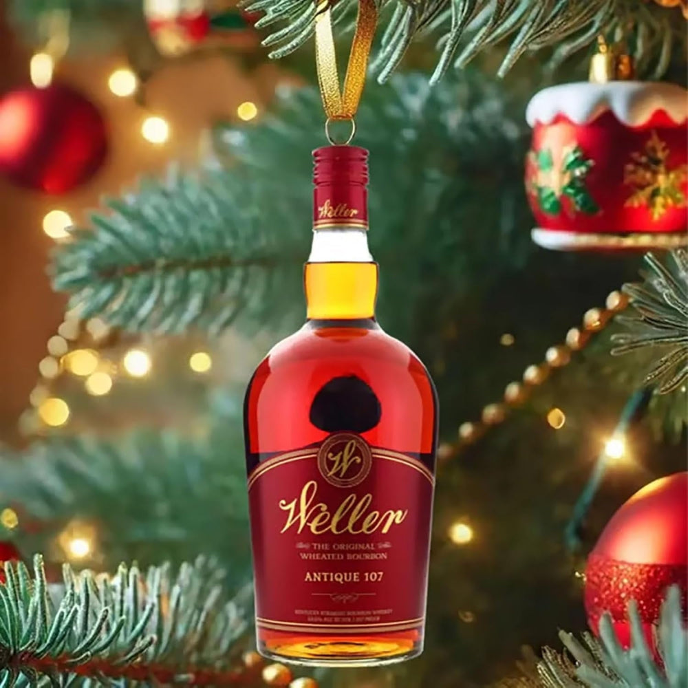 Calendario dell'avvento whisky bourbon con ornamenti conto alla rovescia
