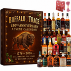 Calendario dell'avvento whisky bourbon con ornamenti conto alla rovescia