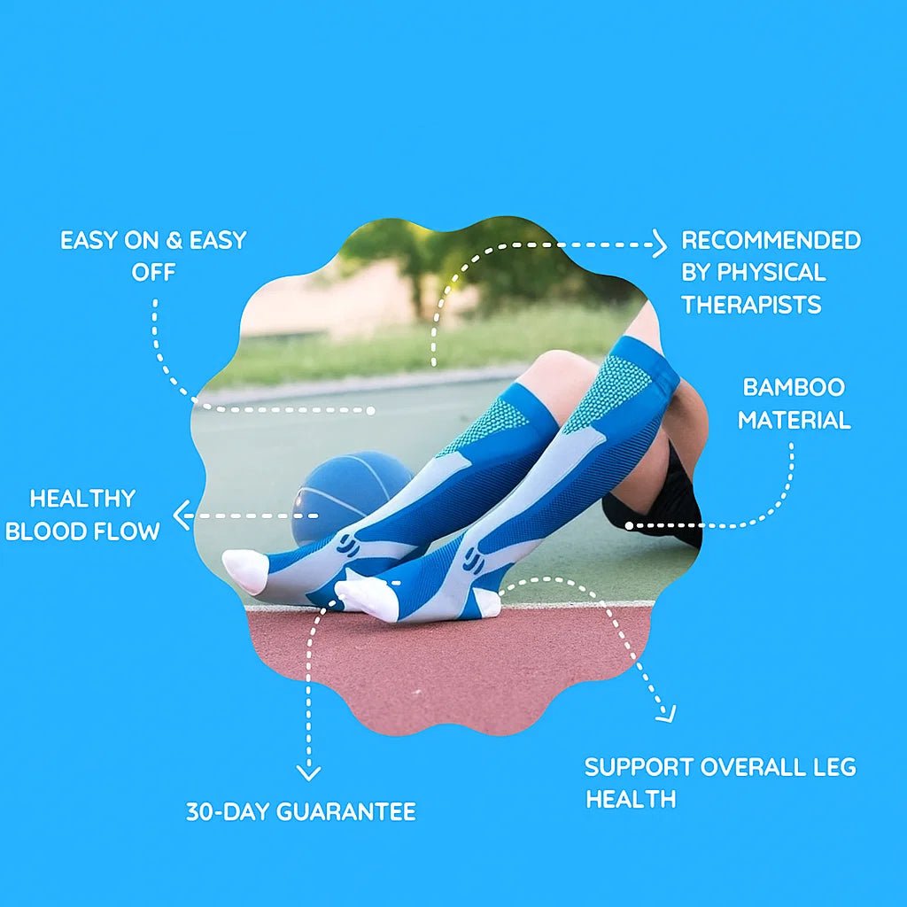 Calze a compressione graduata per gambe leggere e circolazione attiva