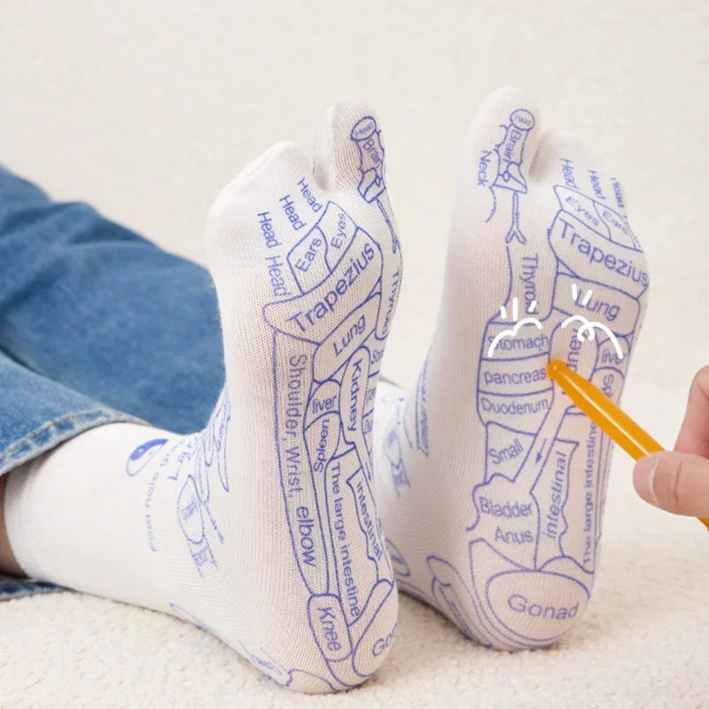 Calze riflessologia plantare con bastoncino per massaggio