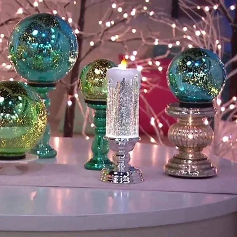 Candela LED elegante per serate natalizie accoglienti