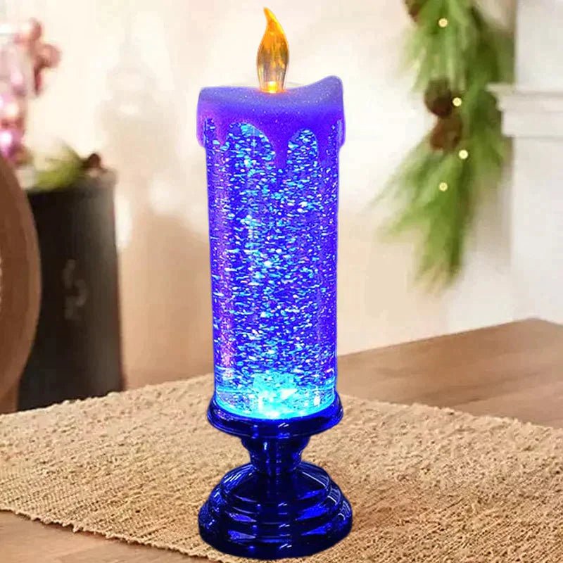 Candela LED elegante per serate natalizie accoglienti