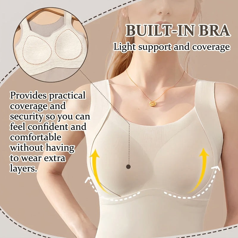 Canotta termica con reggiseno integrato | Modellante e senza cuciture | Calda e comoda