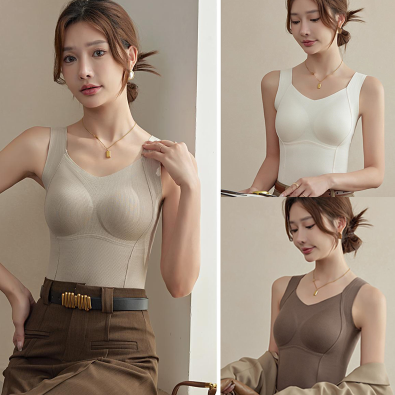 Canotta termica con reggiseno integrato | Modellante e senza cuciture | Calda e comoda