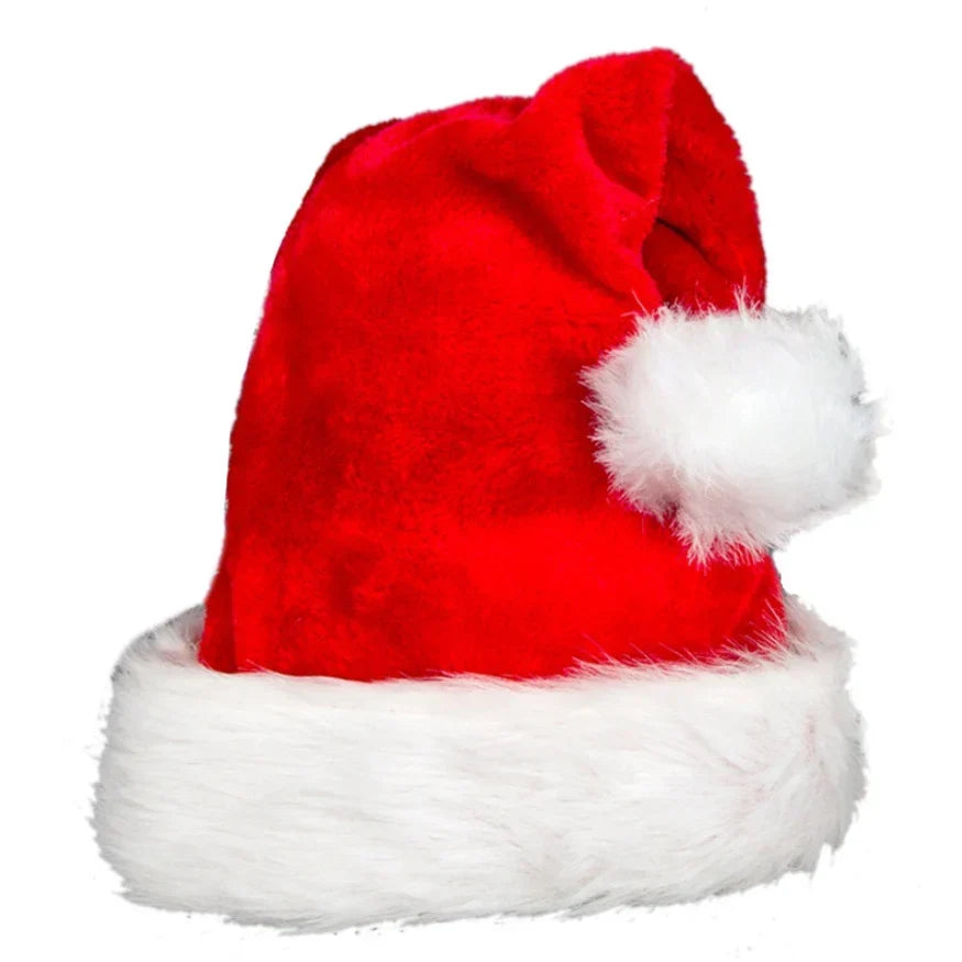 Cappello di Natale in morbido pile con bordo in pelliccia sintetica