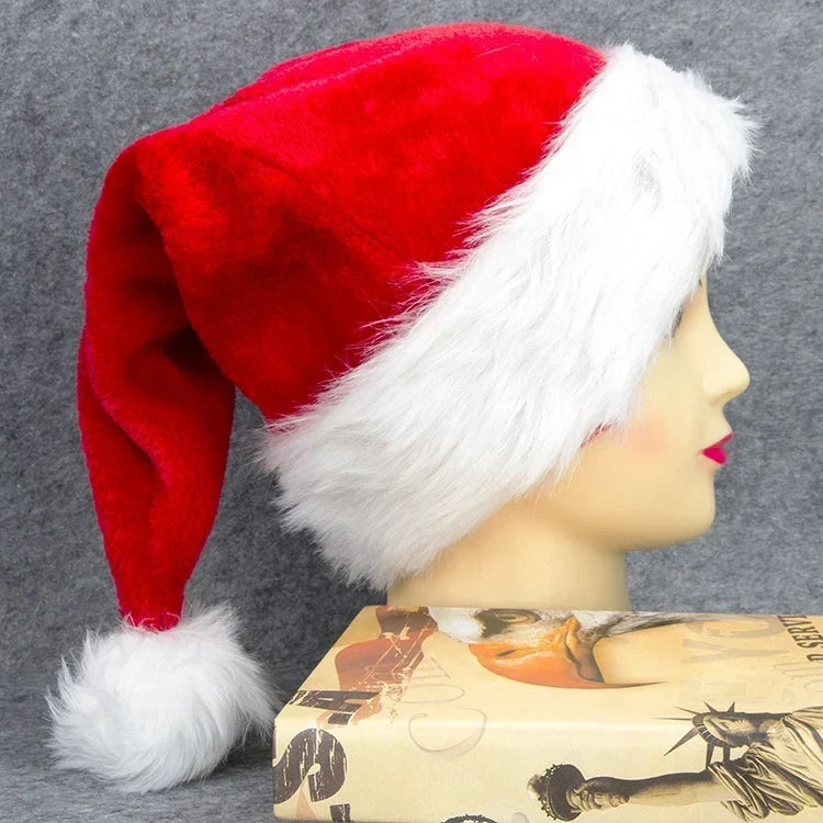 Cappello di Natale in morbido pile con bordo in pelliccia sintetica