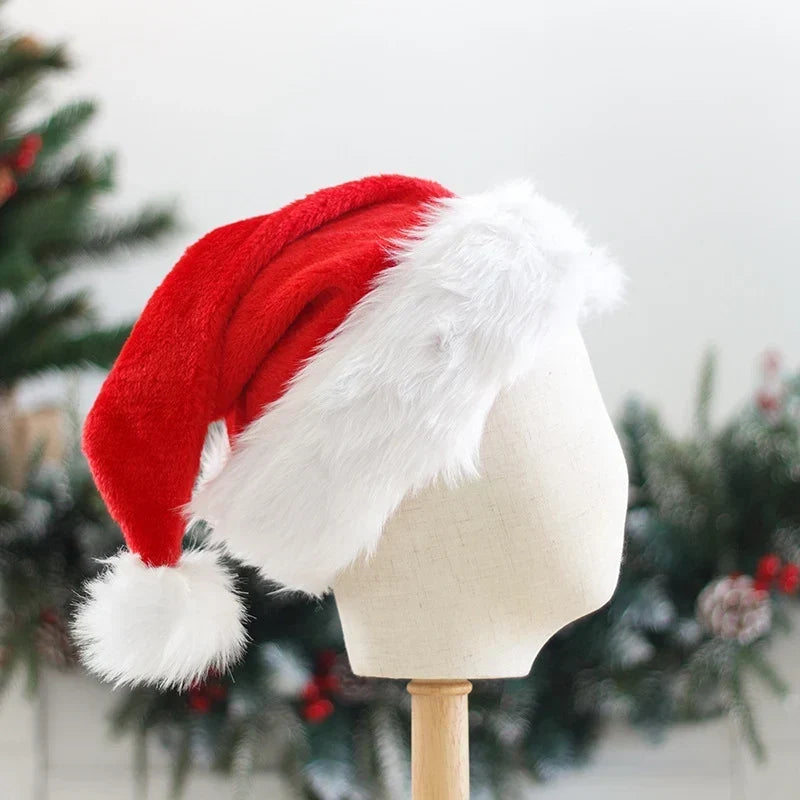 Cappello di Natale in morbido pile con bordo in pelliccia sintetica