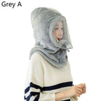 Cappello invernale in pile con copriviso integrale