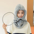 Cappello invernale in pile con copriviso integrale