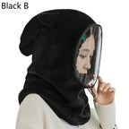 Cappello invernale in pile con copriviso integrale