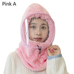 Cappello invernale in pile con copriviso integrale