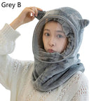 Cappello invernale in pile con copriviso integrale