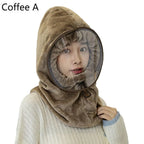 Cappello invernale in pile con copriviso integrale