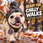 Cappello invernale a maglia per Bulldog francese e Carlino con aperture per le orecchie
