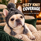 Cappello invernale a maglia per Bulldog francese e Carlino con aperture per le orecchie