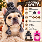 Cappello invernale a maglia per Bulldog francese e Carlino con aperture per le orecchie