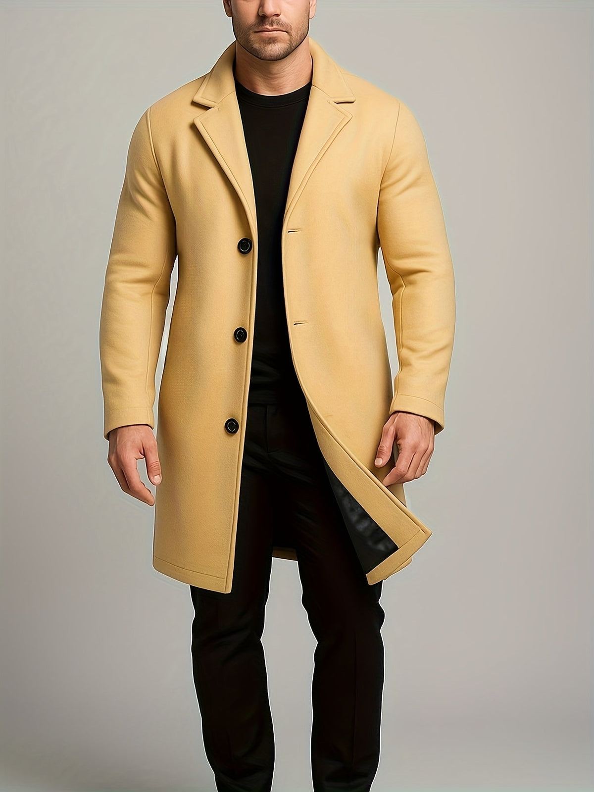 Cappotto medio-lungo in tweed da uomo