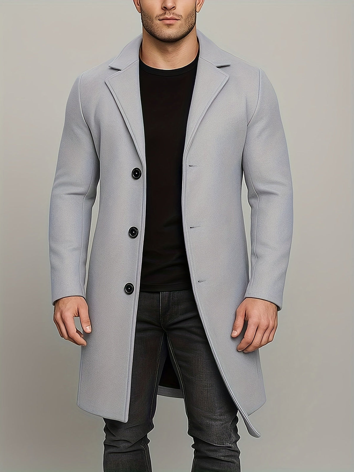Cappotto medio-lungo in tweed da uomo