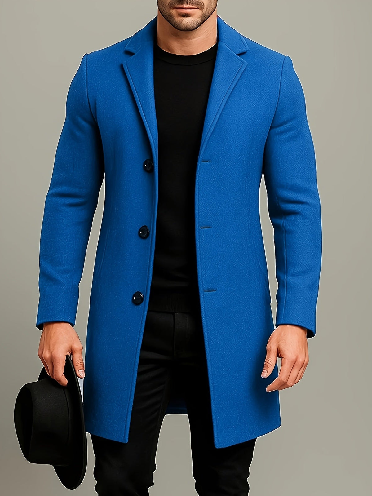 Cappotto medio-lungo in tweed da uomo