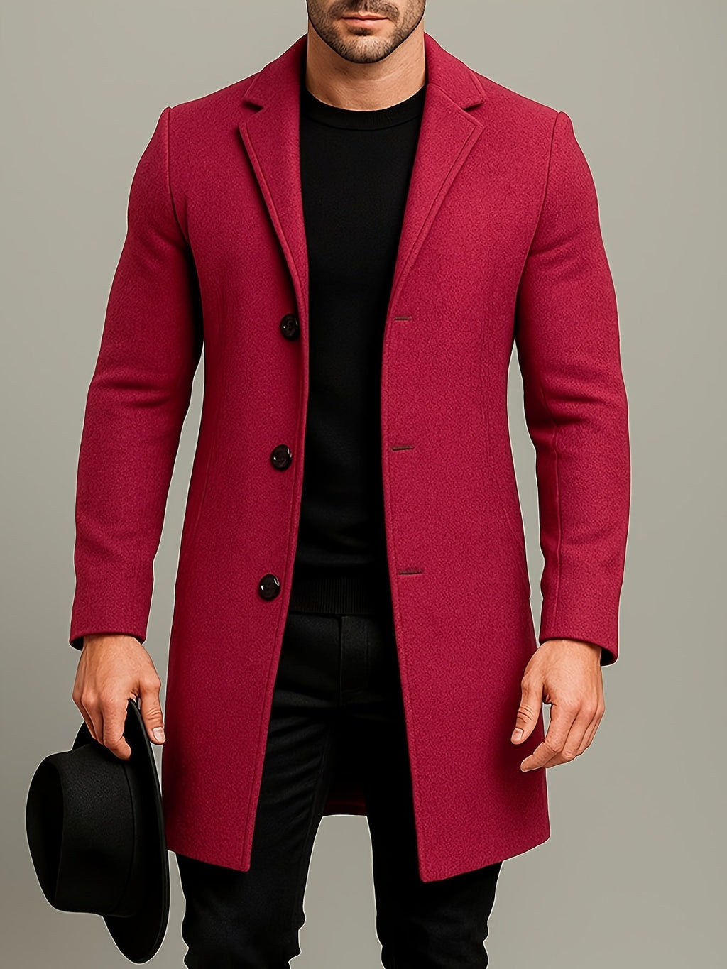 Cappotto medio-lungo in tweed da uomo