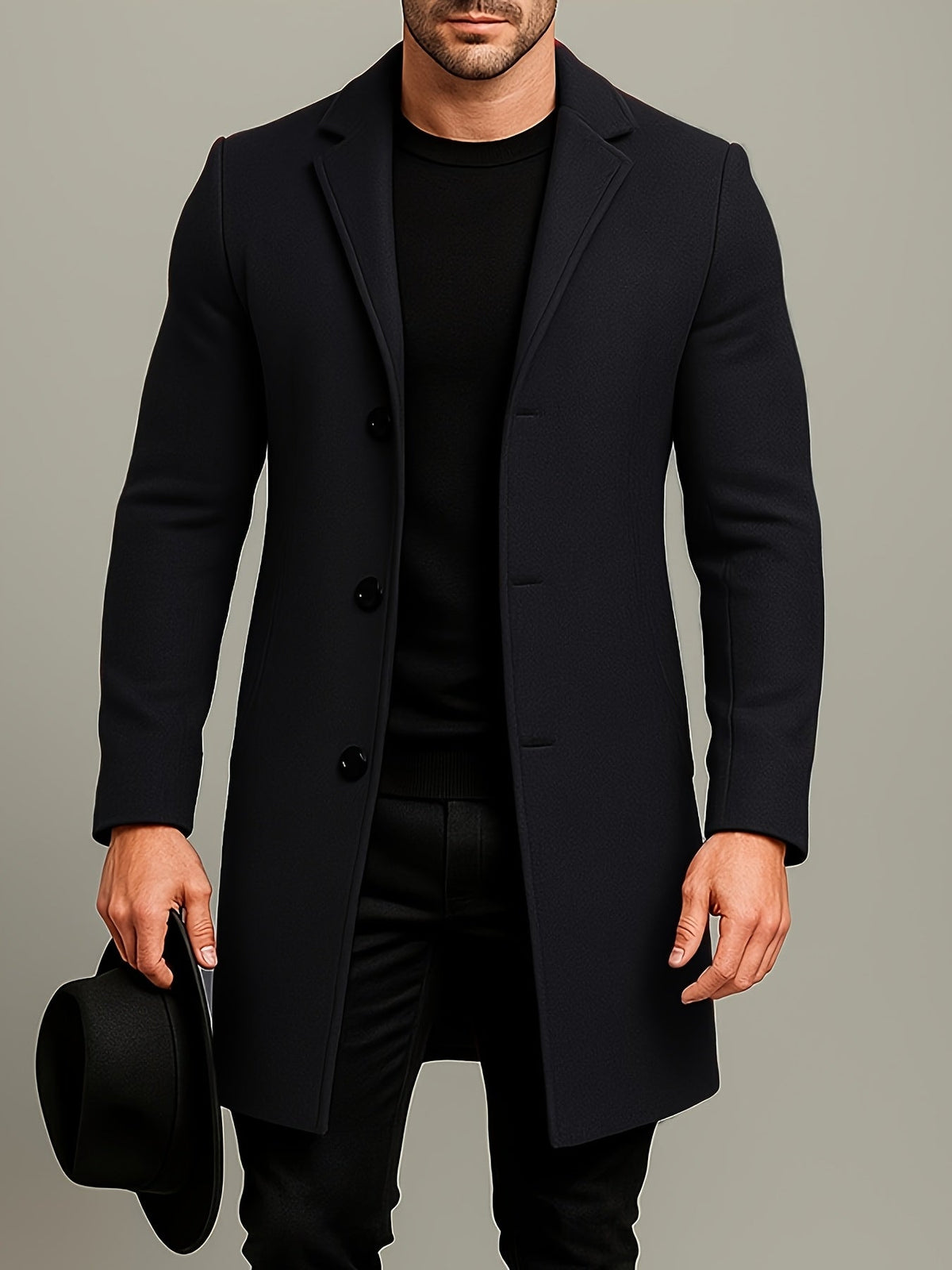Cappotto medio-lungo in tweed da uomo