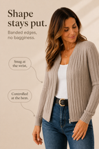 Cardigan a coste con zip frontale