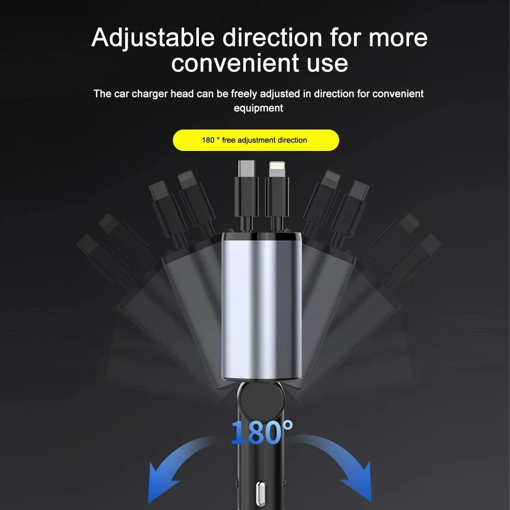 Caricatore auto pieghevole con USB-C e USB-A – ricarica rapida 120 W