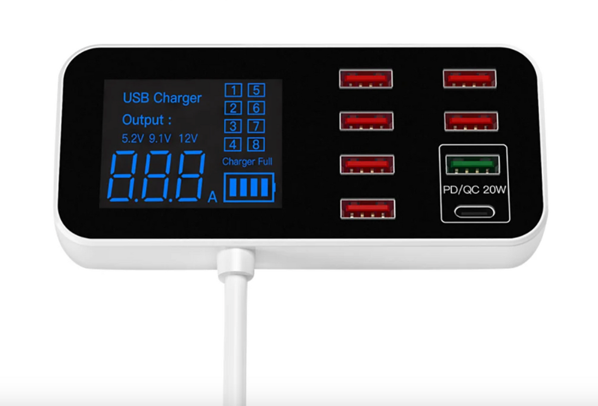 Caricatore USB multiplo Eindhoven – Ricarica rapida con 6 porte